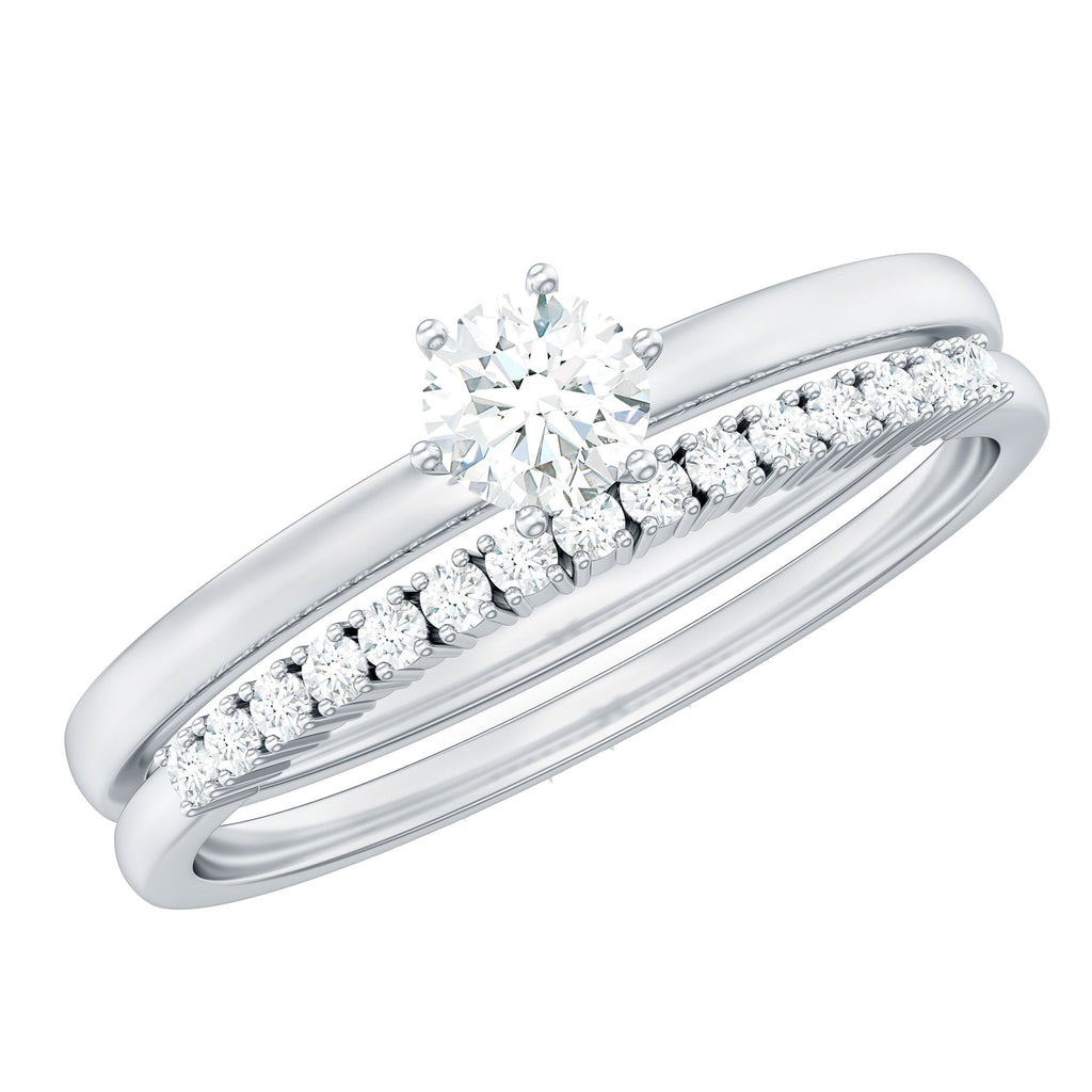 3/4 CT Cubic Zirconia Solitaire Simple Ring Set in Gold