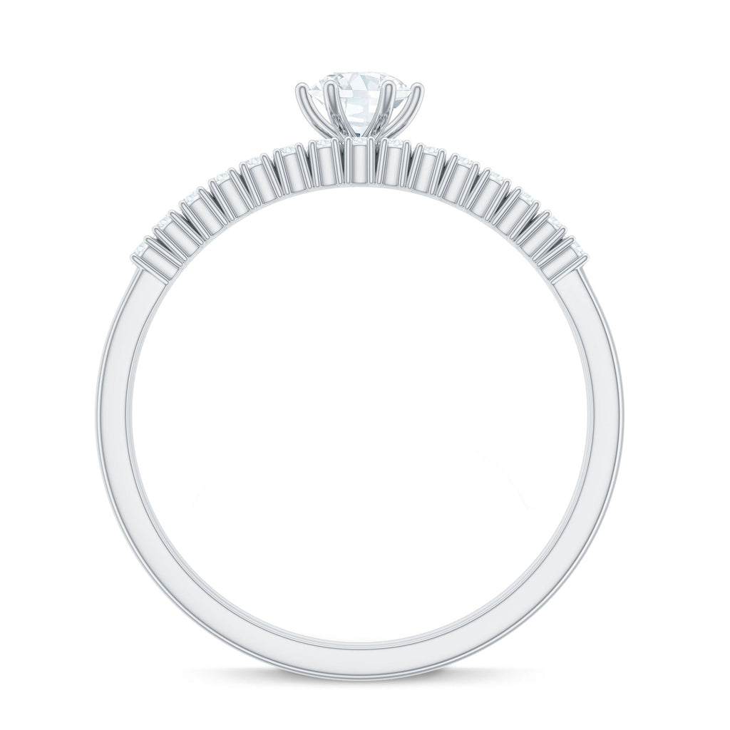 3/4 CT Cubic Zirconia Solitaire Simple Ring Set in Gold