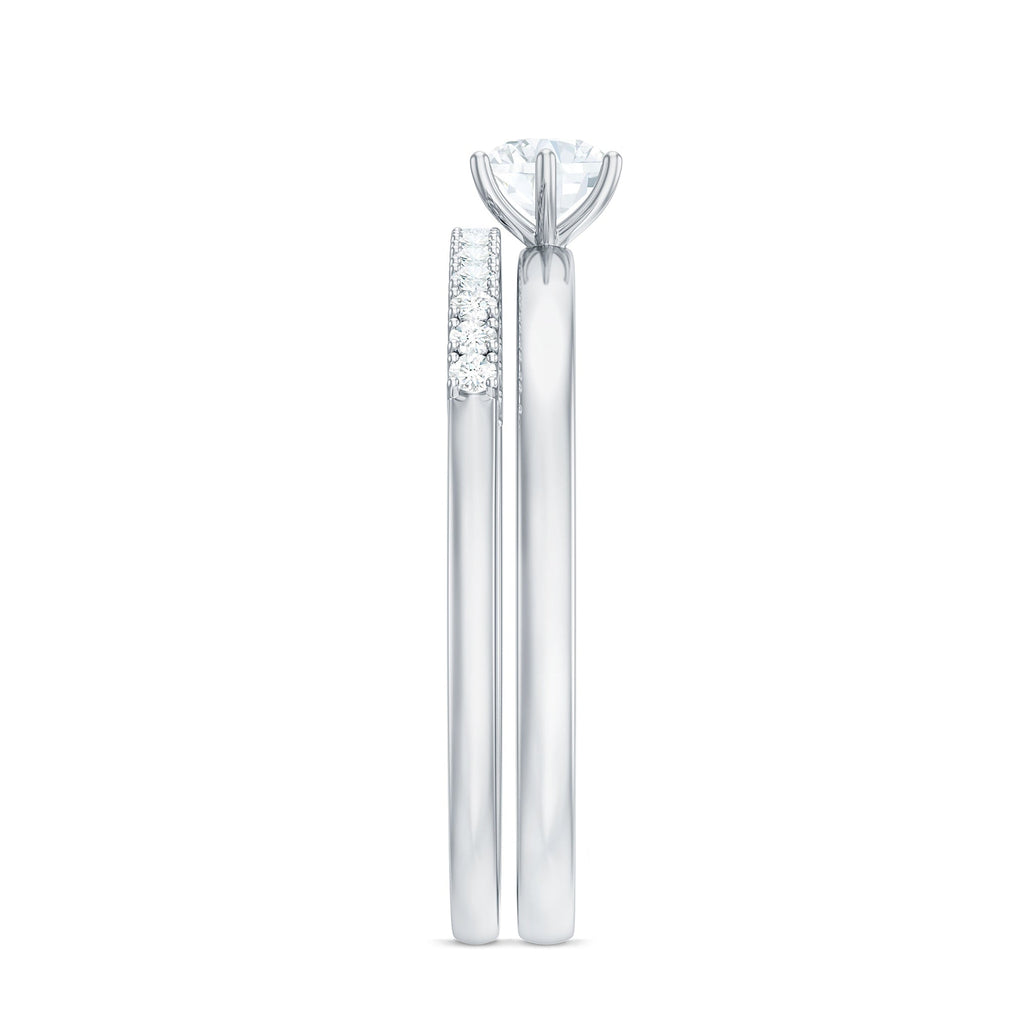 3/4 CT Cubic Zirconia Solitaire Simple Ring Set in Gold