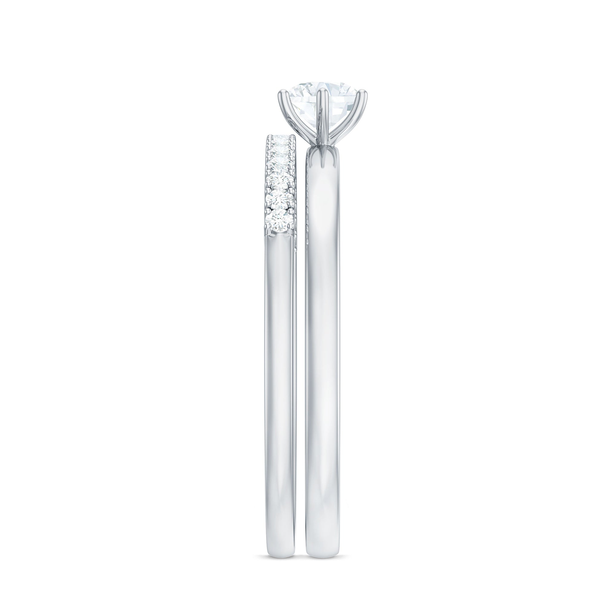 3/4 CT Cubic Zirconia Solitaire Simple Ring Set in Gold
