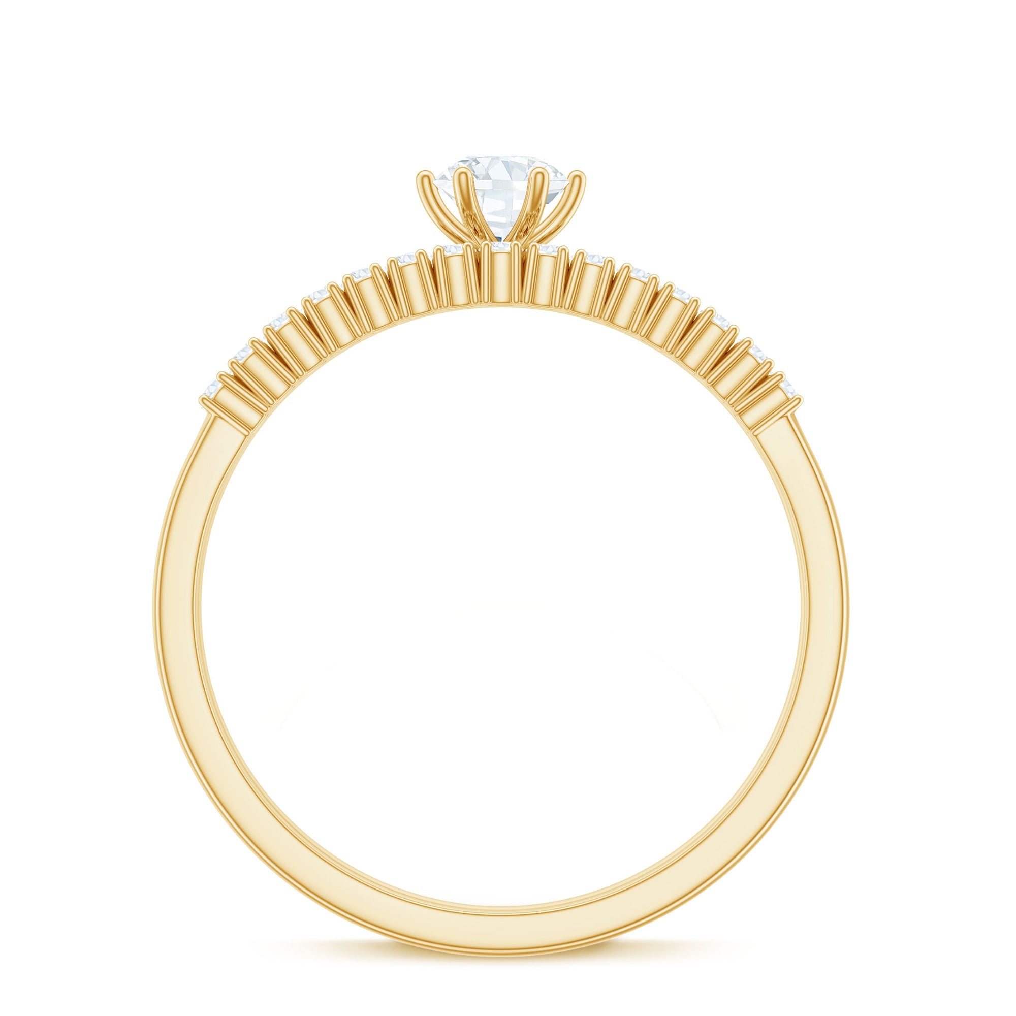 3/4 CT Cubic Zirconia Solitaire Simple Ring Set in Gold