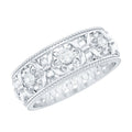 Flower Inspired Zircon Filigree Wedding Band