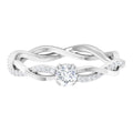 0.50 CT Solitaire Zircon Braided Gold Engagement Ring