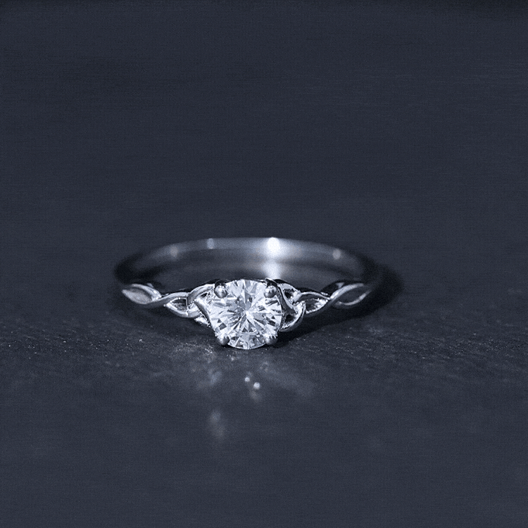 1/2 CT Solitaire Zircon Celtic Knot Engagement Ring