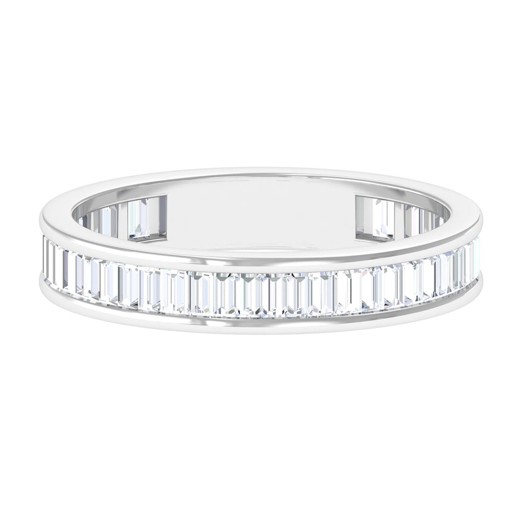 1/2 CT Channel Set Baguette Cut Zircon Eternity Band Ring