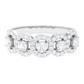 Classic Cubic Zirconia Halo Wedding Band Ring