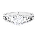 Solitaire Zircon Designer Engagement Ring in Gold