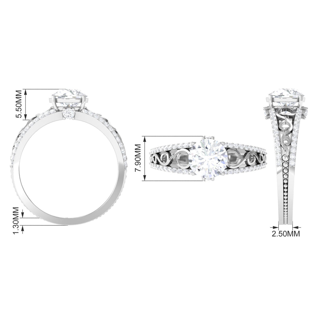 Solitaire Zircon Designer Engagement Ring in Gold