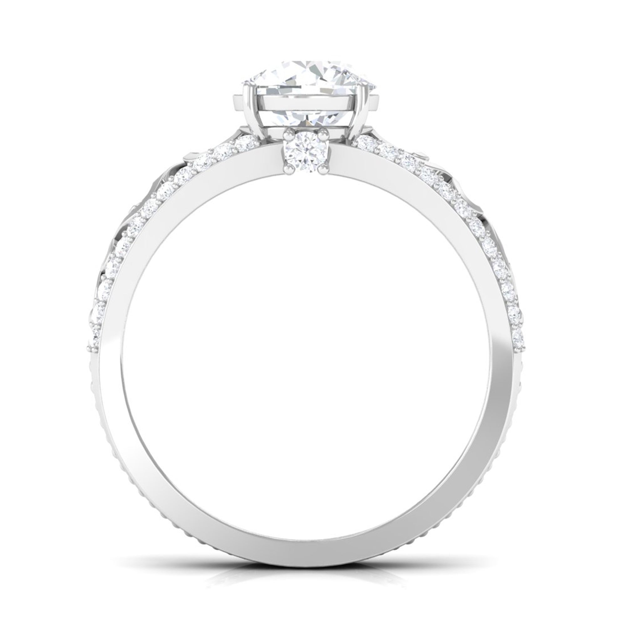 Solitaire Zircon Designer Engagement Ring in Gold
