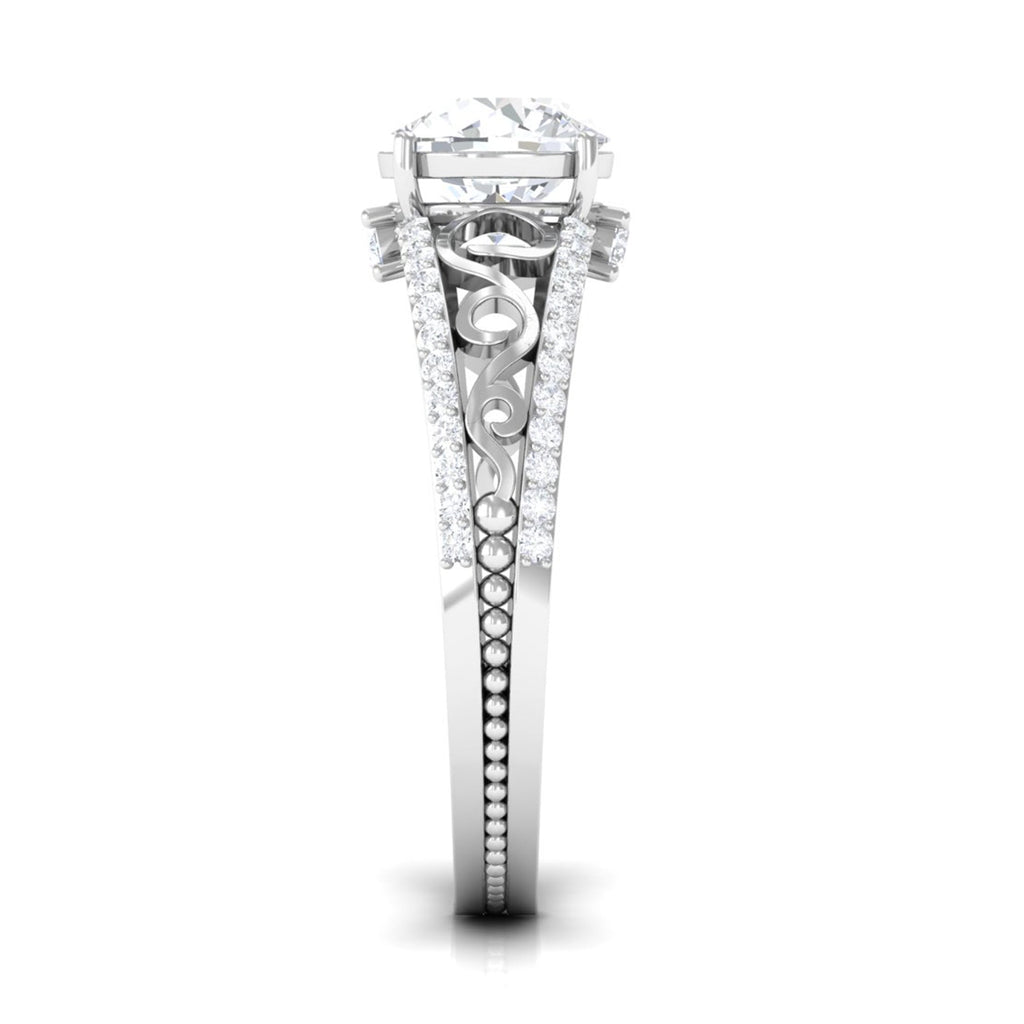Solitaire Zircon Designer Engagement Ring in Gold