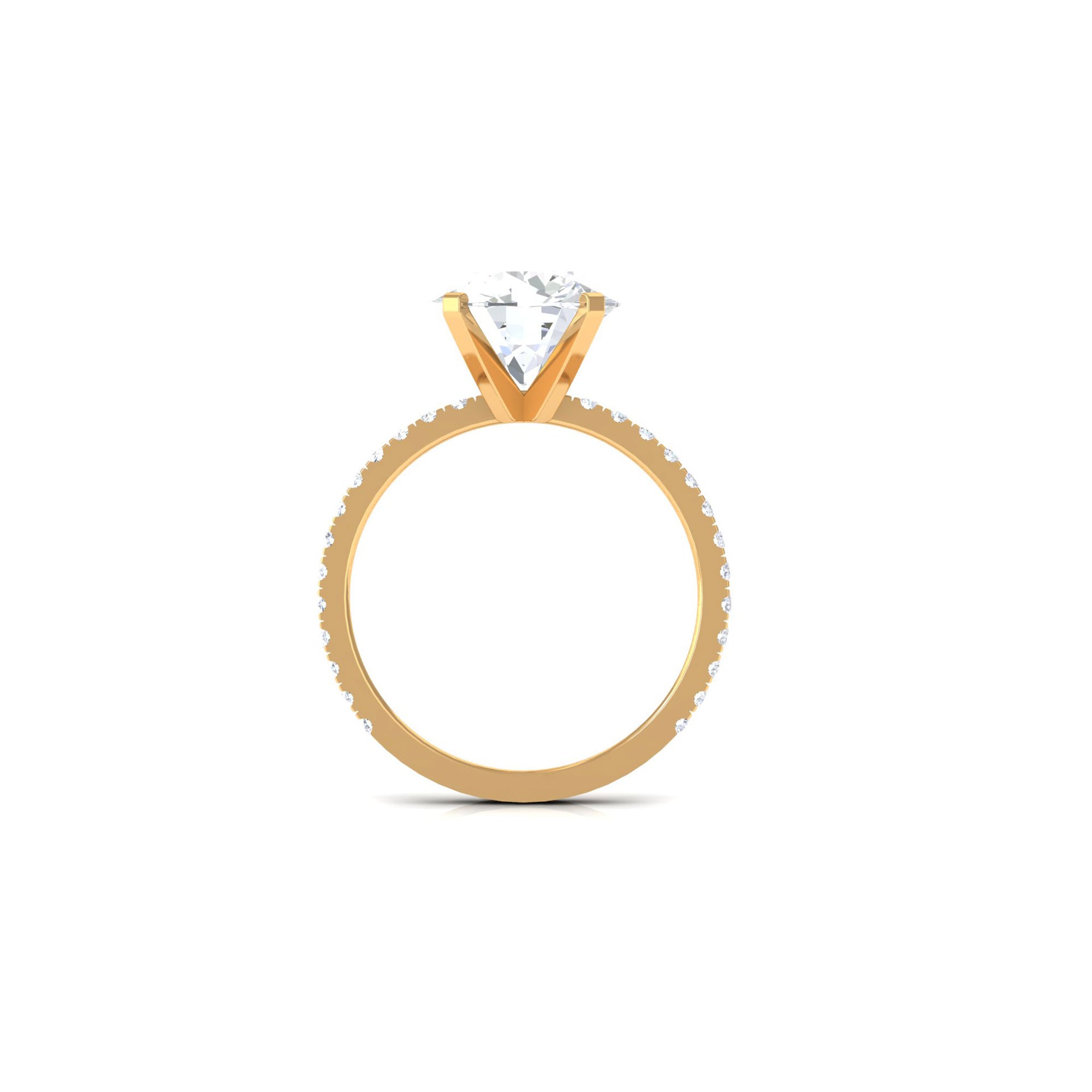 4.75 CT Zircon Solitaire Engagement Ring with Side Stones