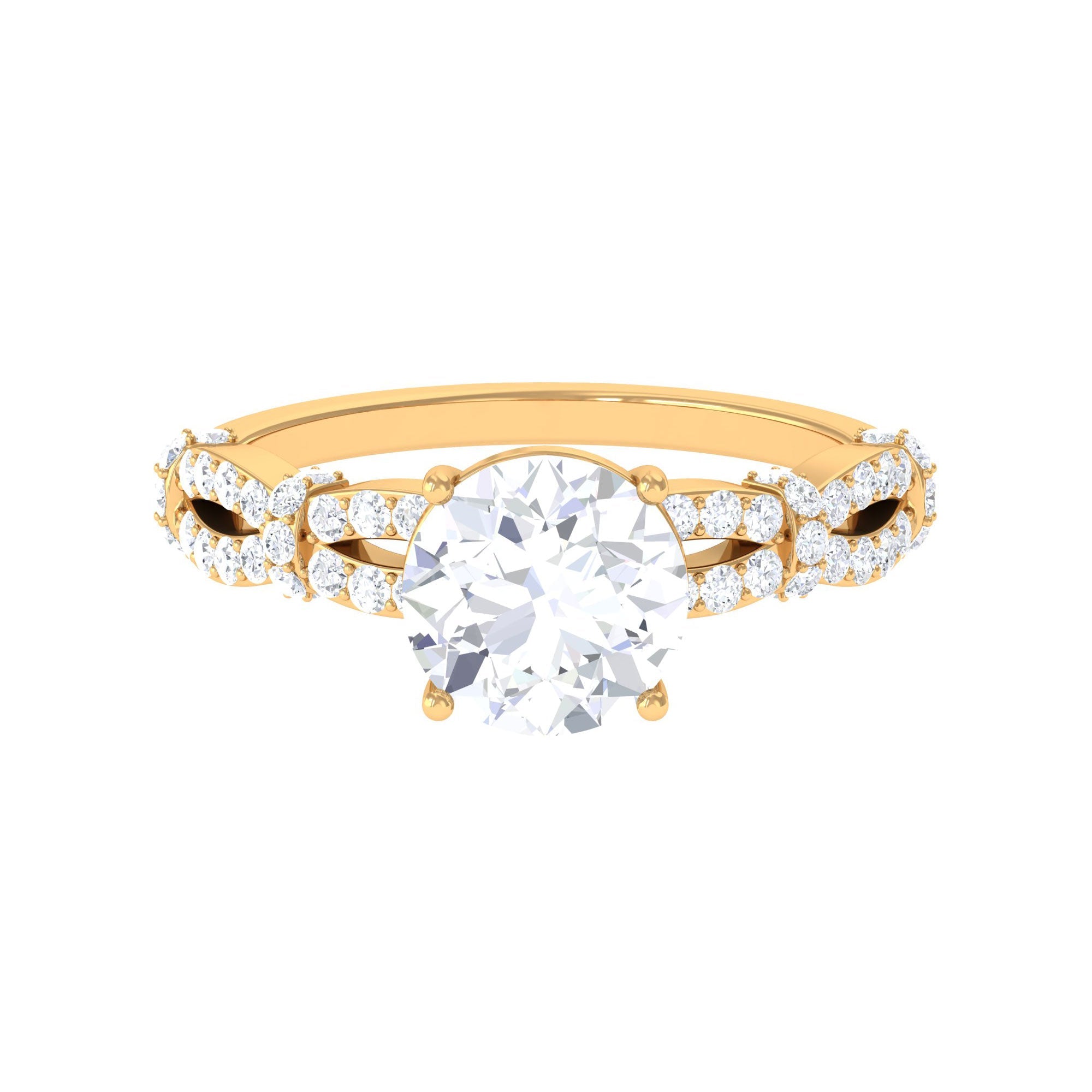 3 CT Solitaire Cubic Zirconia Criss Cross Engagement Ring