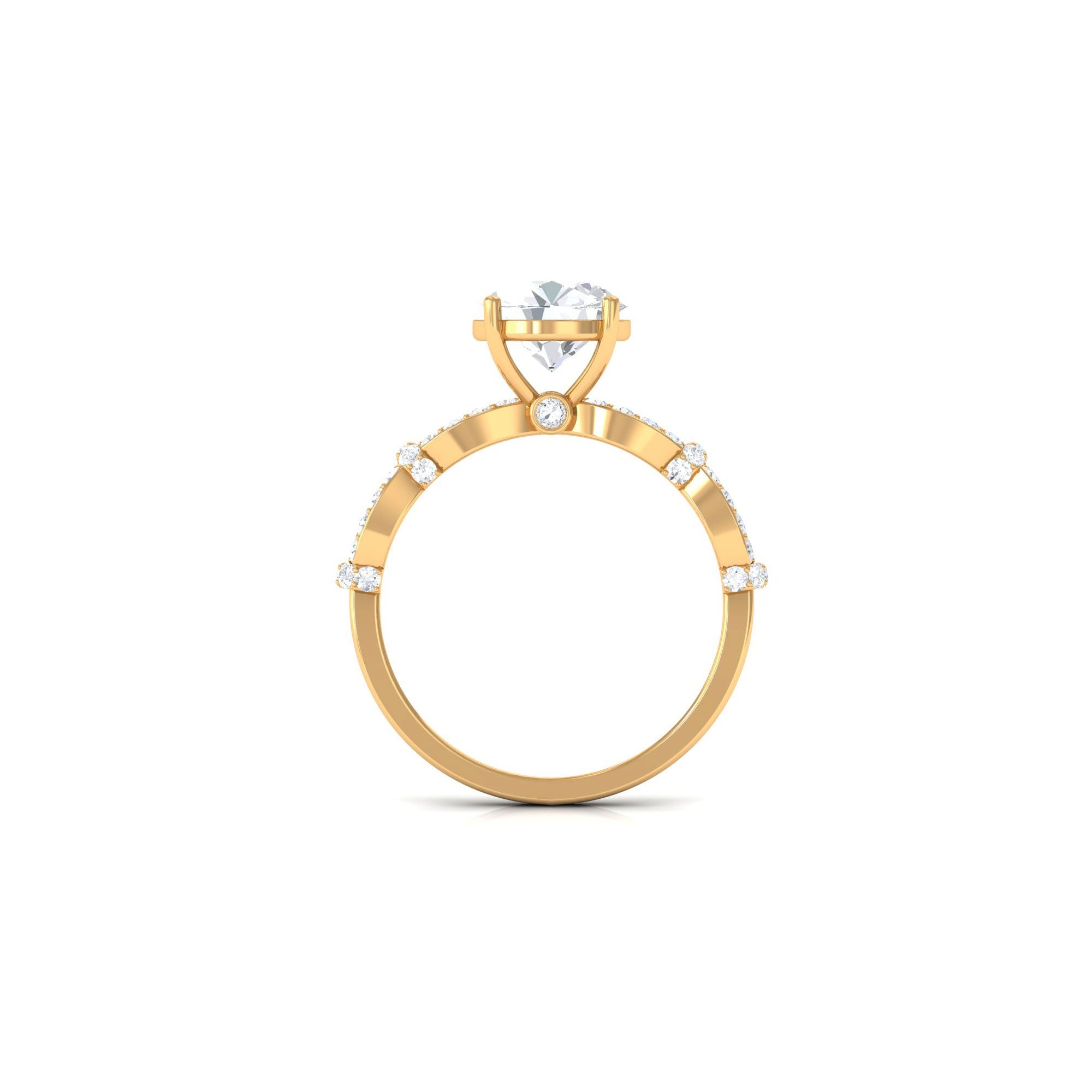 3 CT Solitaire Cubic Zirconia Criss Cross Engagement Ring
