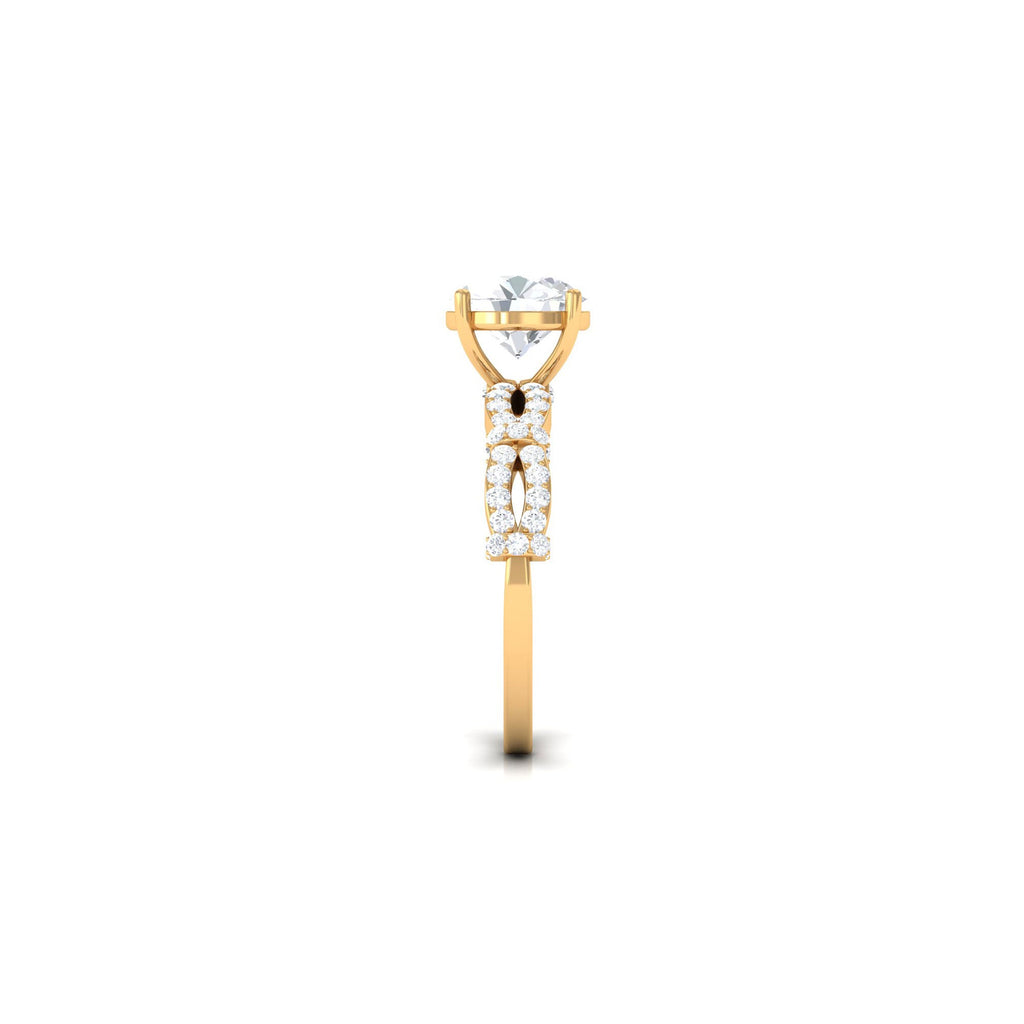3 CT Solitaire Cubic Zirconia Criss Cross Engagement Ring