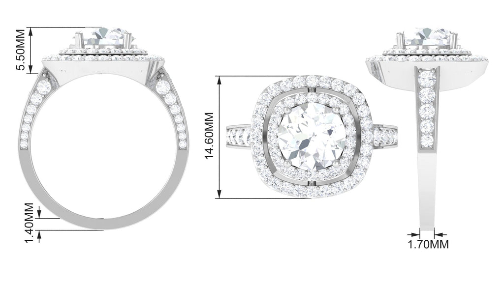Cubic Zirconia Double Halo Engagement Ring