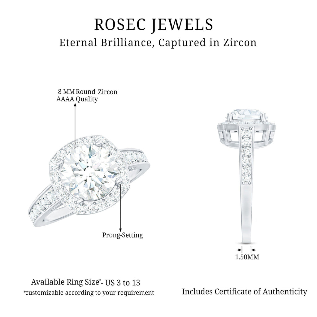 Cubic Zirconia Vintage Inspired Engagement Ring