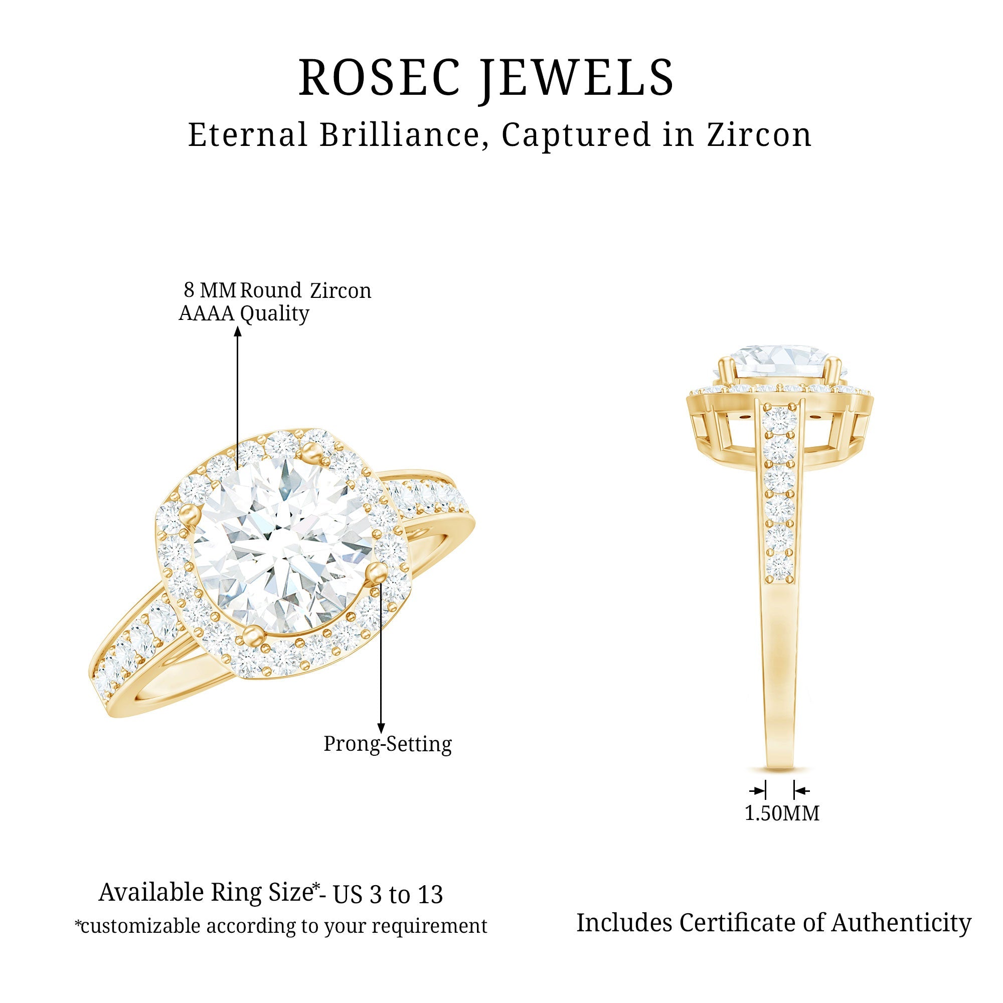 Cubic Zirconia Vintage Inspired Engagement Ring