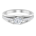 Cubic Zirconia Solitaire Band Ring