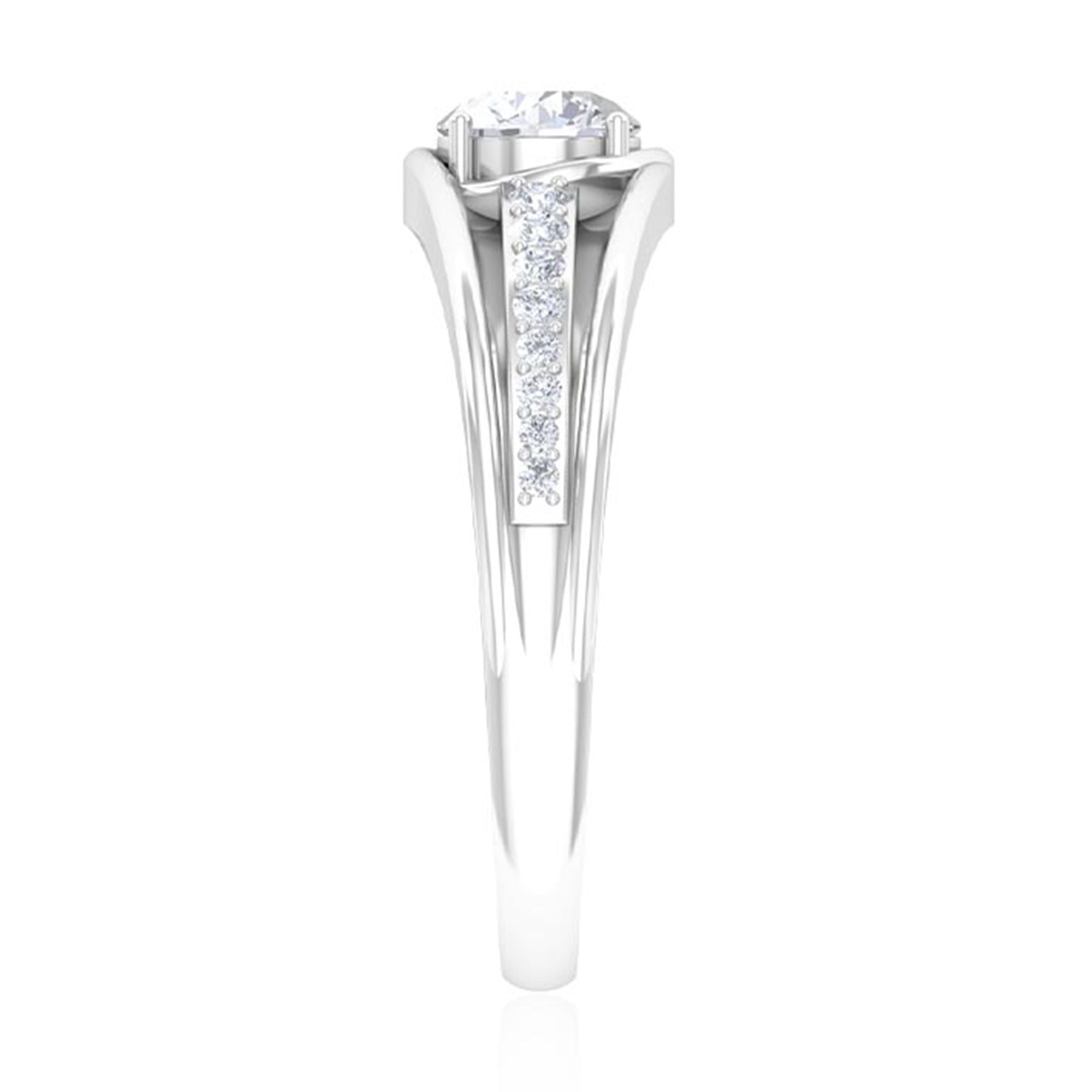 Cubic Zirconia Solitaire Band Ring