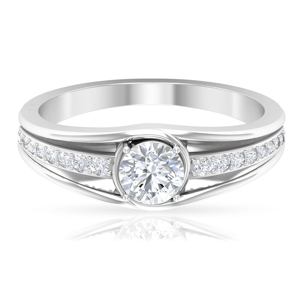 Cubic Zirconia Solitaire Band Ring