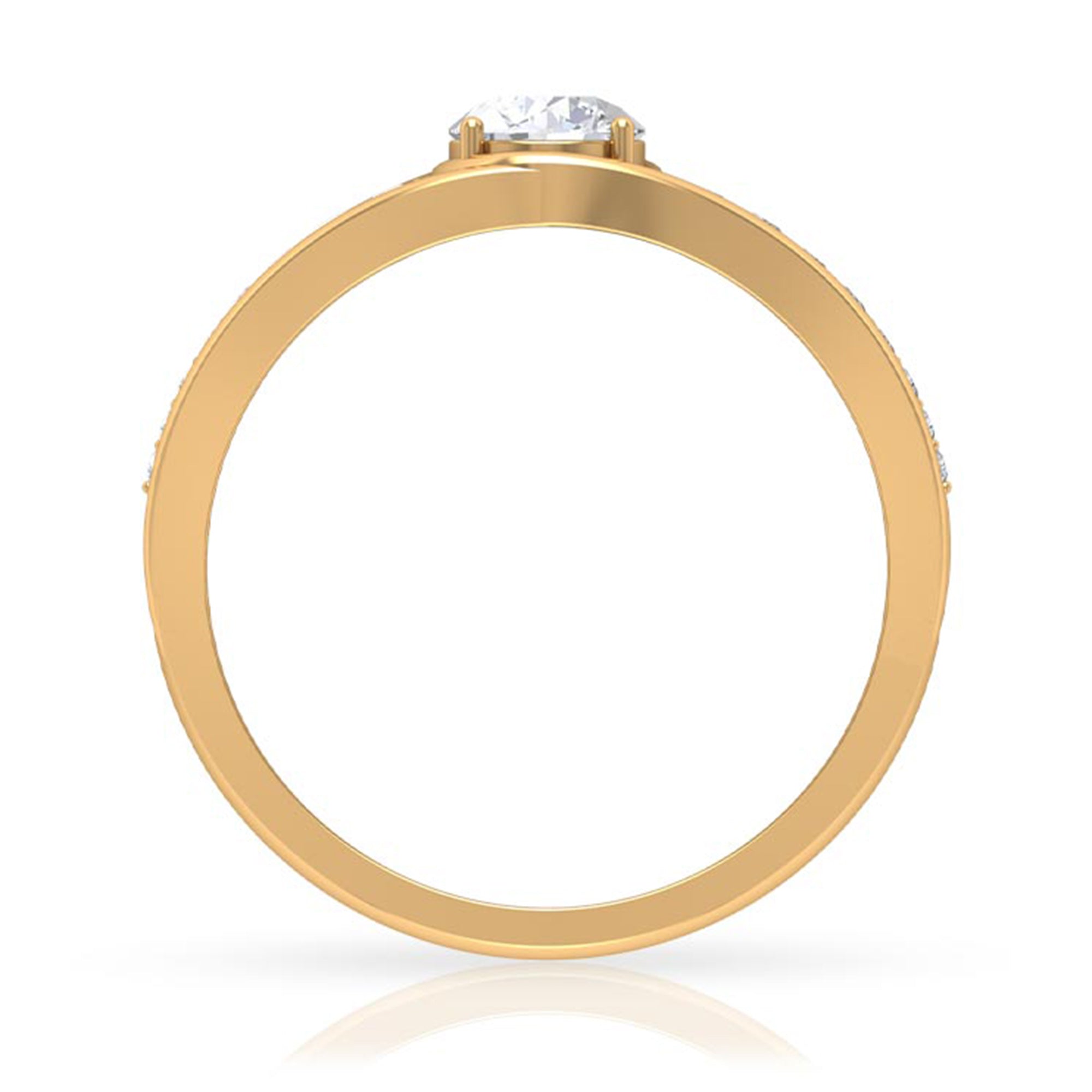 Cubic Zirconia Solitaire Band Ring