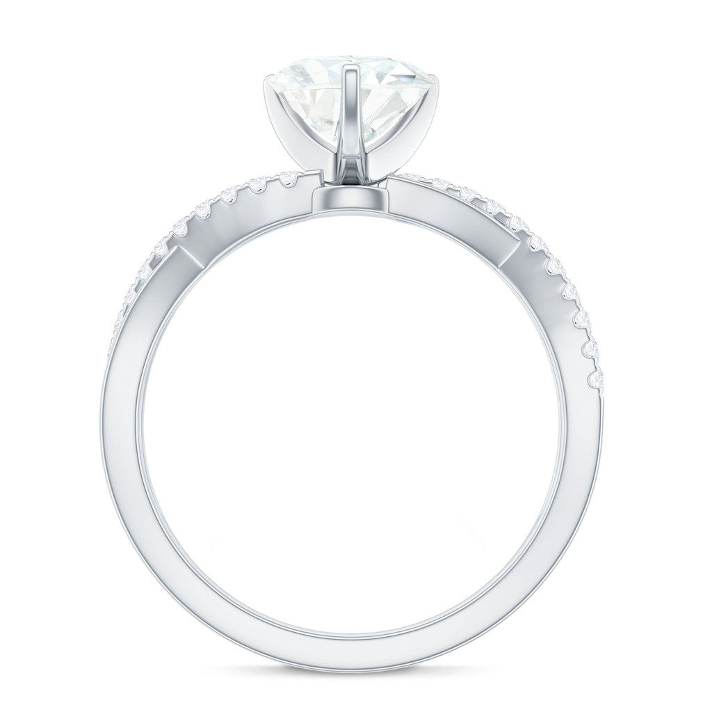 Zircon Crossover Solitaire Engagement Ring