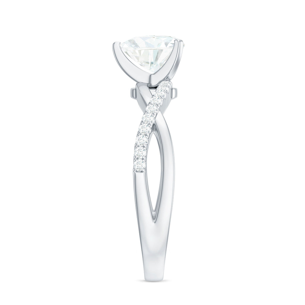 Zircon Crossover Solitaire Engagement Ring