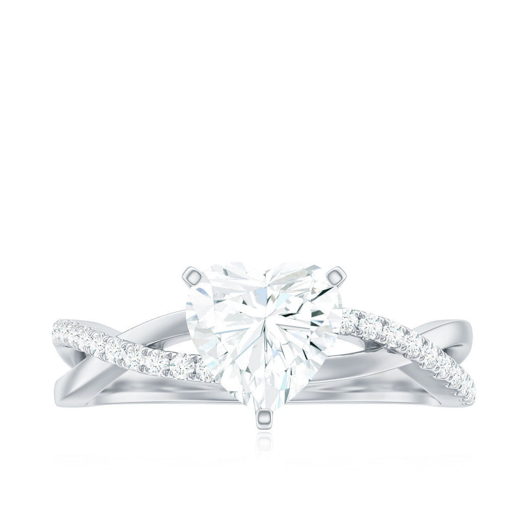 Zircon Crossover Solitaire Engagement Ring