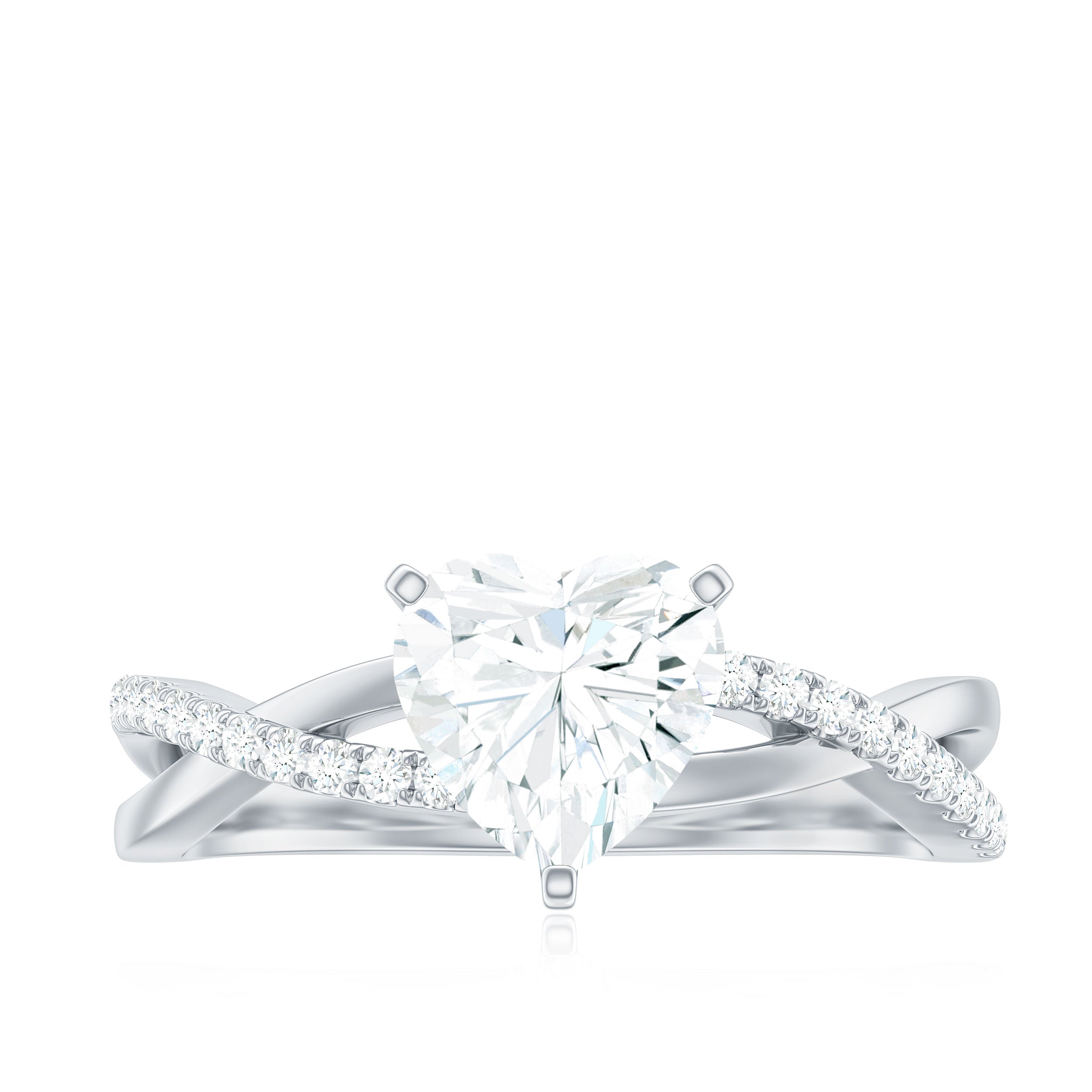 Zircon Crossover Solitaire Engagement Ring