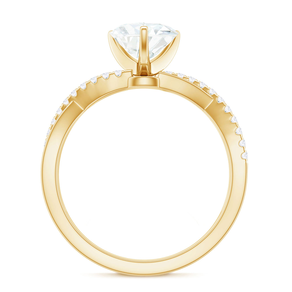 Zircon Crossover Solitaire Engagement Ring