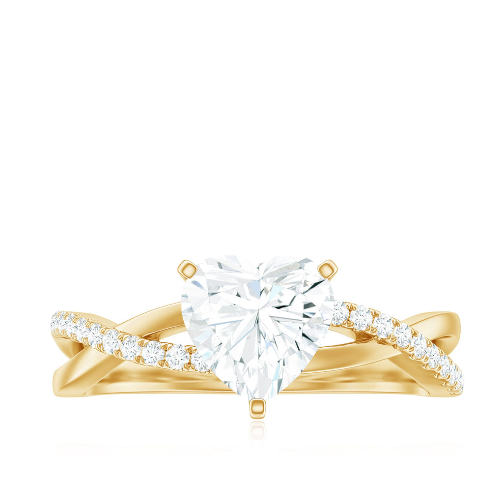 Zircon Crossover Solitaire Engagement Ring