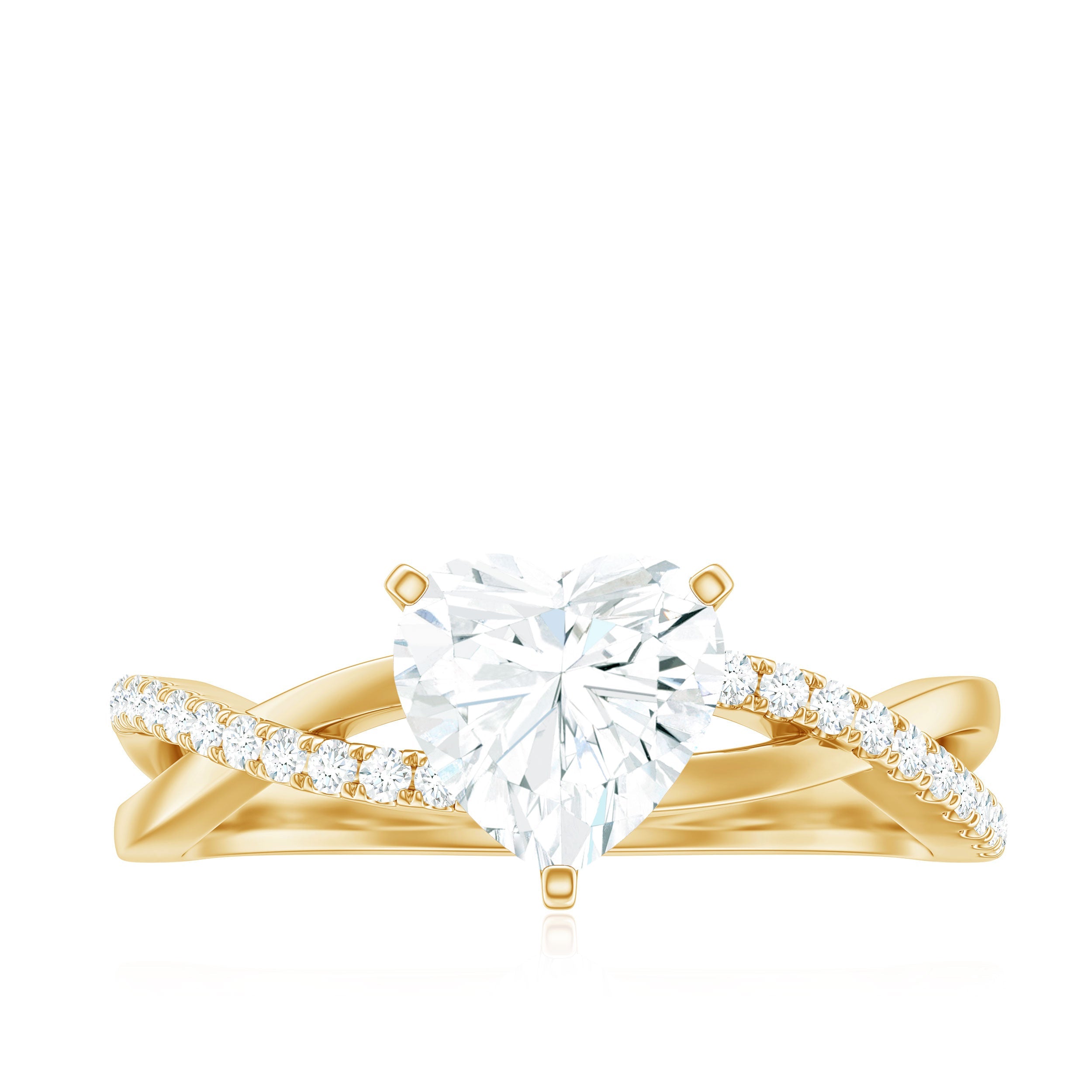 Zircon Crossover Solitaire Engagement Ring