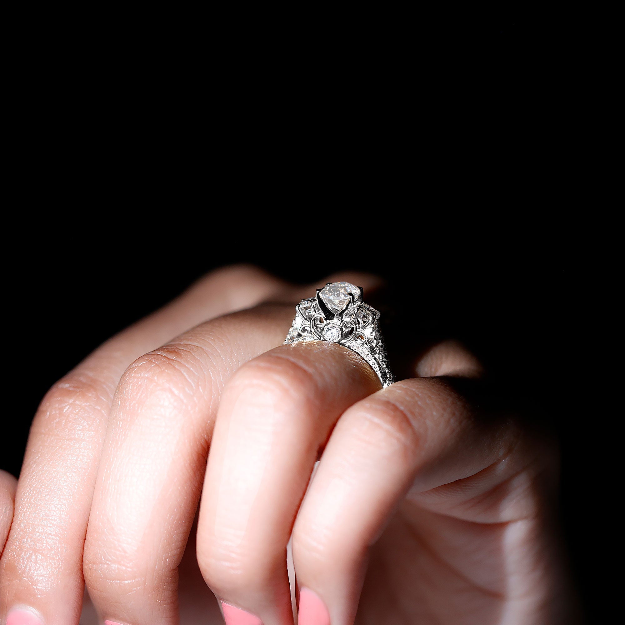 Cubic Zirconia Vintage Inspired Infinity Engagement Ring