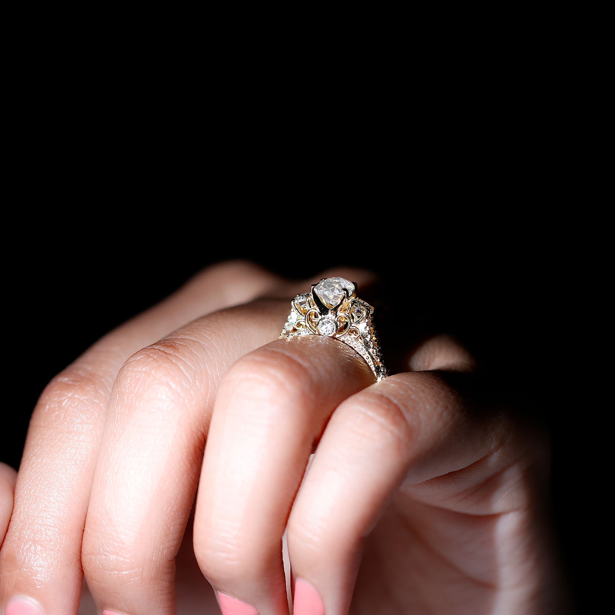 Cubic Zirconia Vintage Inspired Infinity Engagement Ring