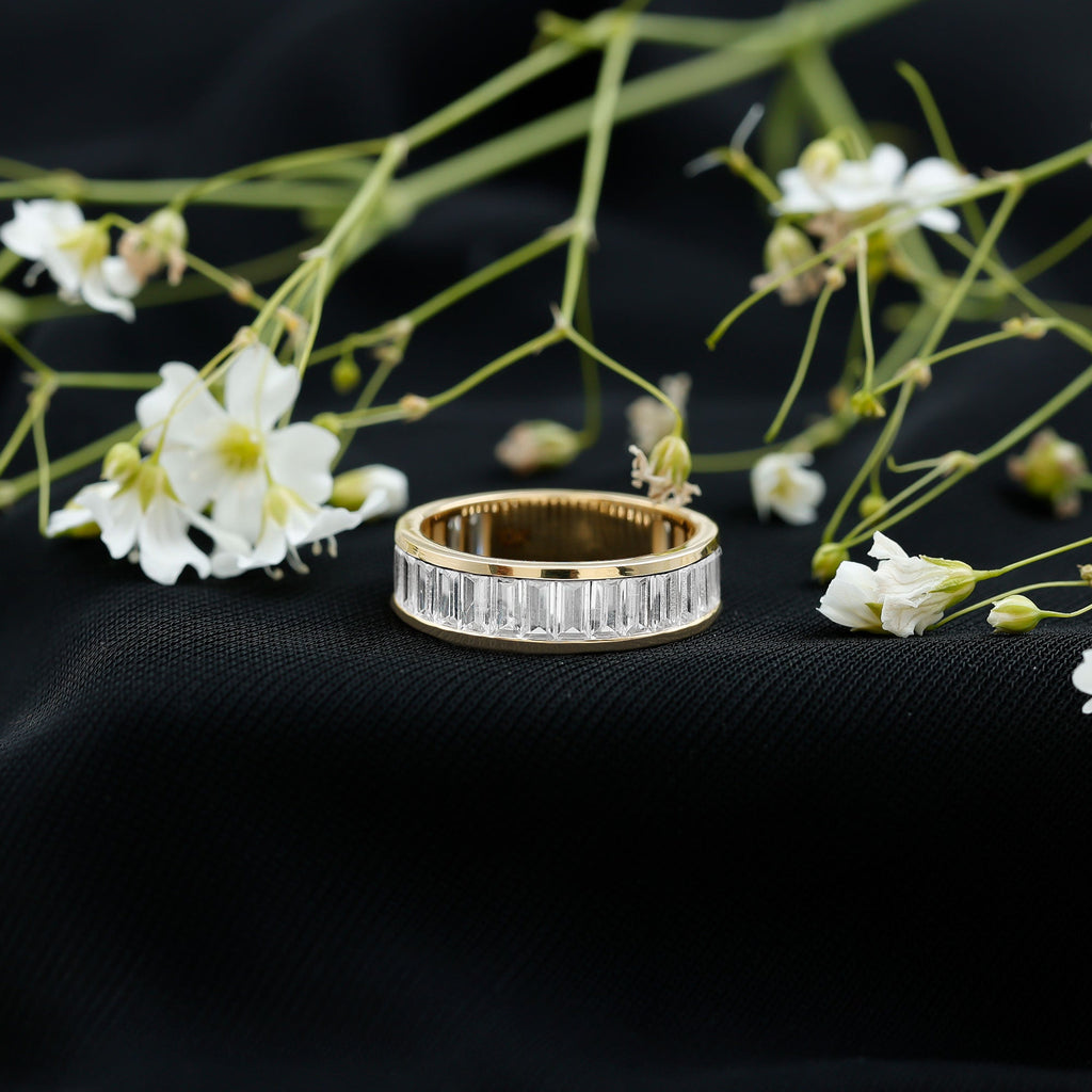 Baguette Cut Zircon Eternity Anniversary Band Ring