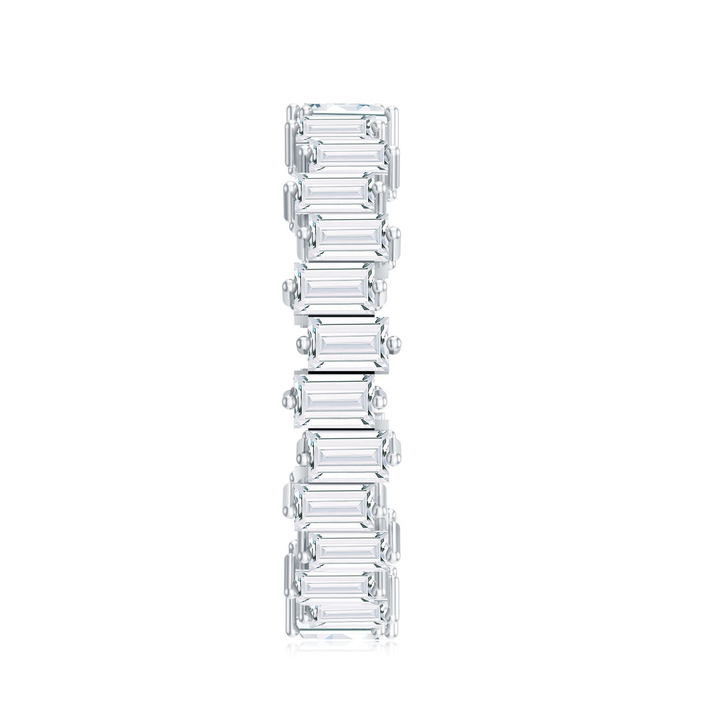 Baguette Cut Cubic Zirconia Uneven Eternity Band Ring