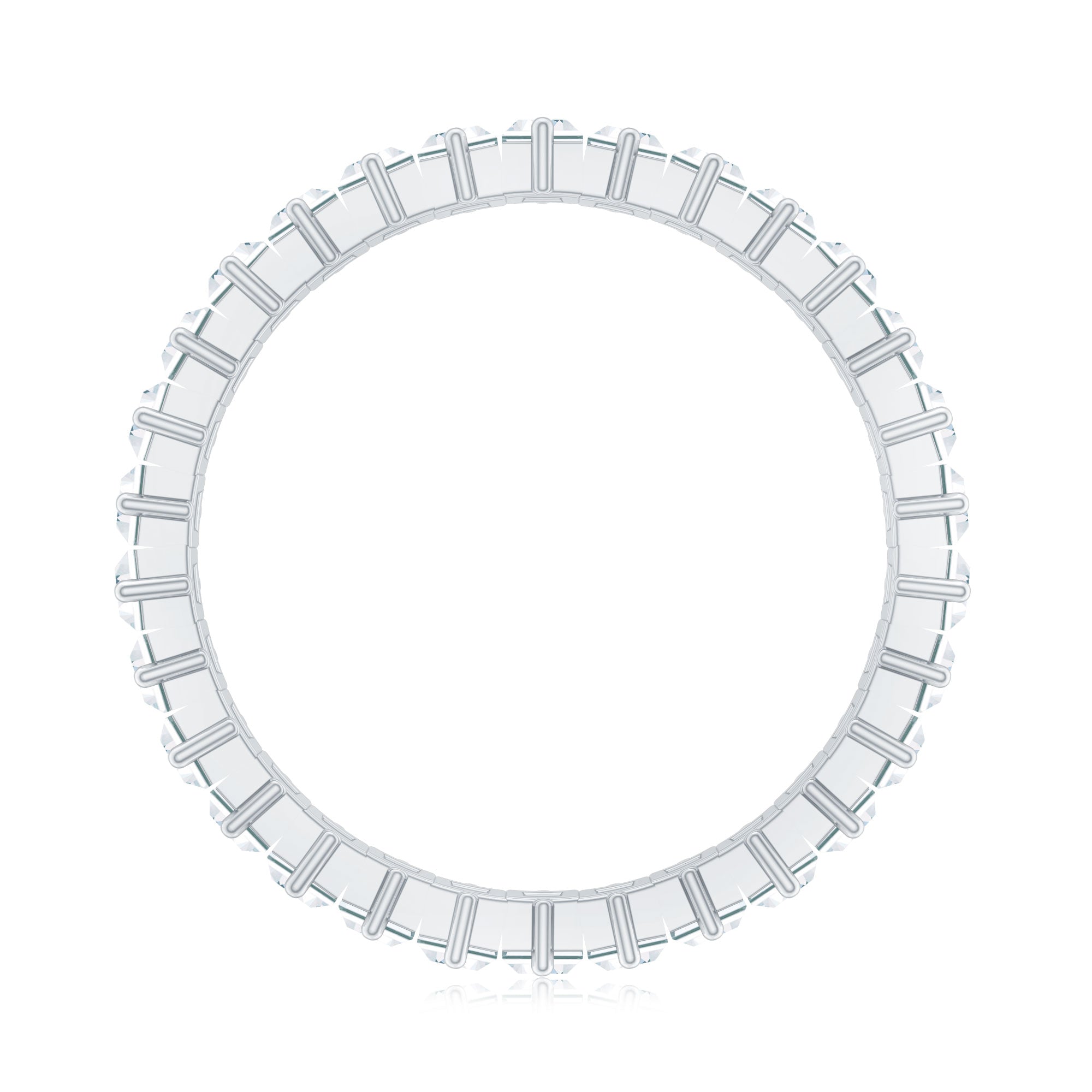 Baguette Cut Cubic Zirconia Uneven Eternity Band Ring
