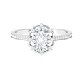 1.25 CT Vintage Inspired Zircon Flower Engagement Ring
