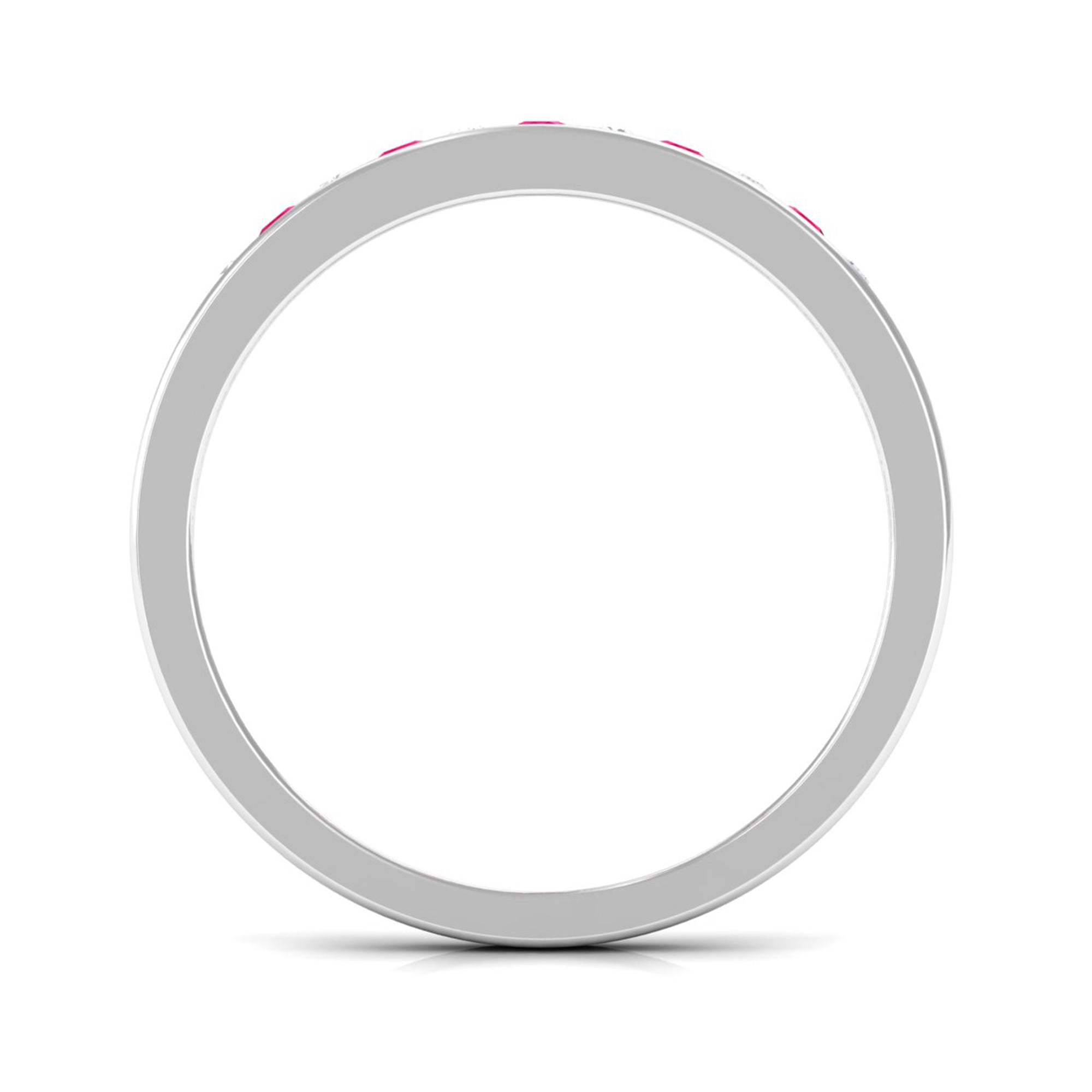 0.5 CT Ruby and Diamond Minimal Band Ring in Channel Setting
