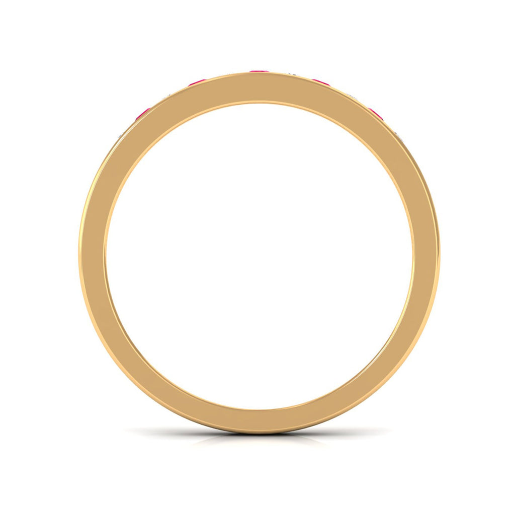 0.5 CT Ruby and Diamond Minimal Band Ring in Channel Setting