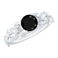 Nature Inspired Black Onyx and Diamond Engagement Ring
