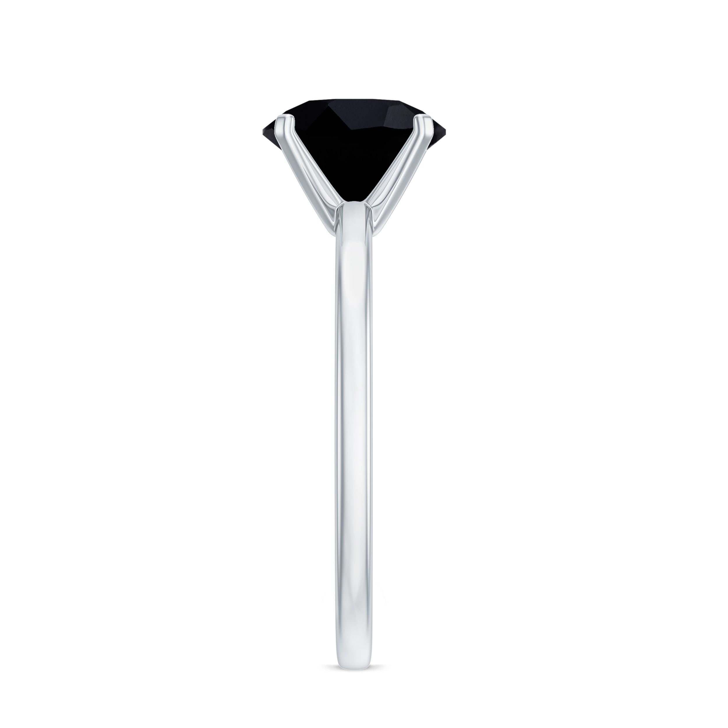 Certified Real 2.5 Carat Black Spinel Solitaire Engagement Ring
