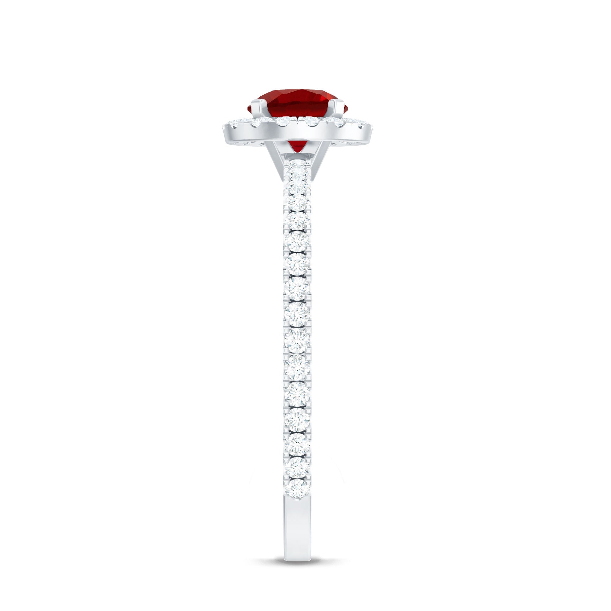 1 CT Minimal Created Ruby and Diamond Engagement Ring