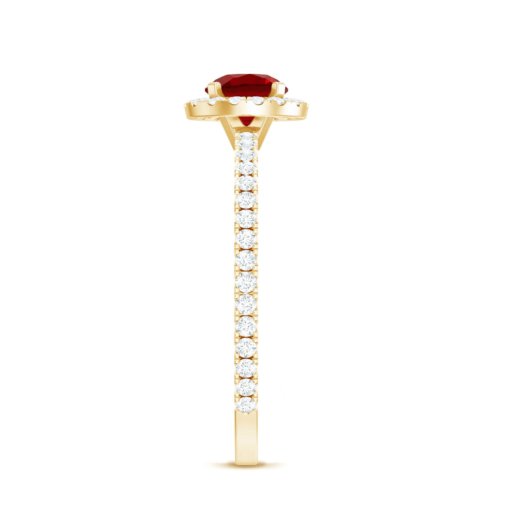 1 CT Minimal Created Ruby and Diamond Engagement Ring