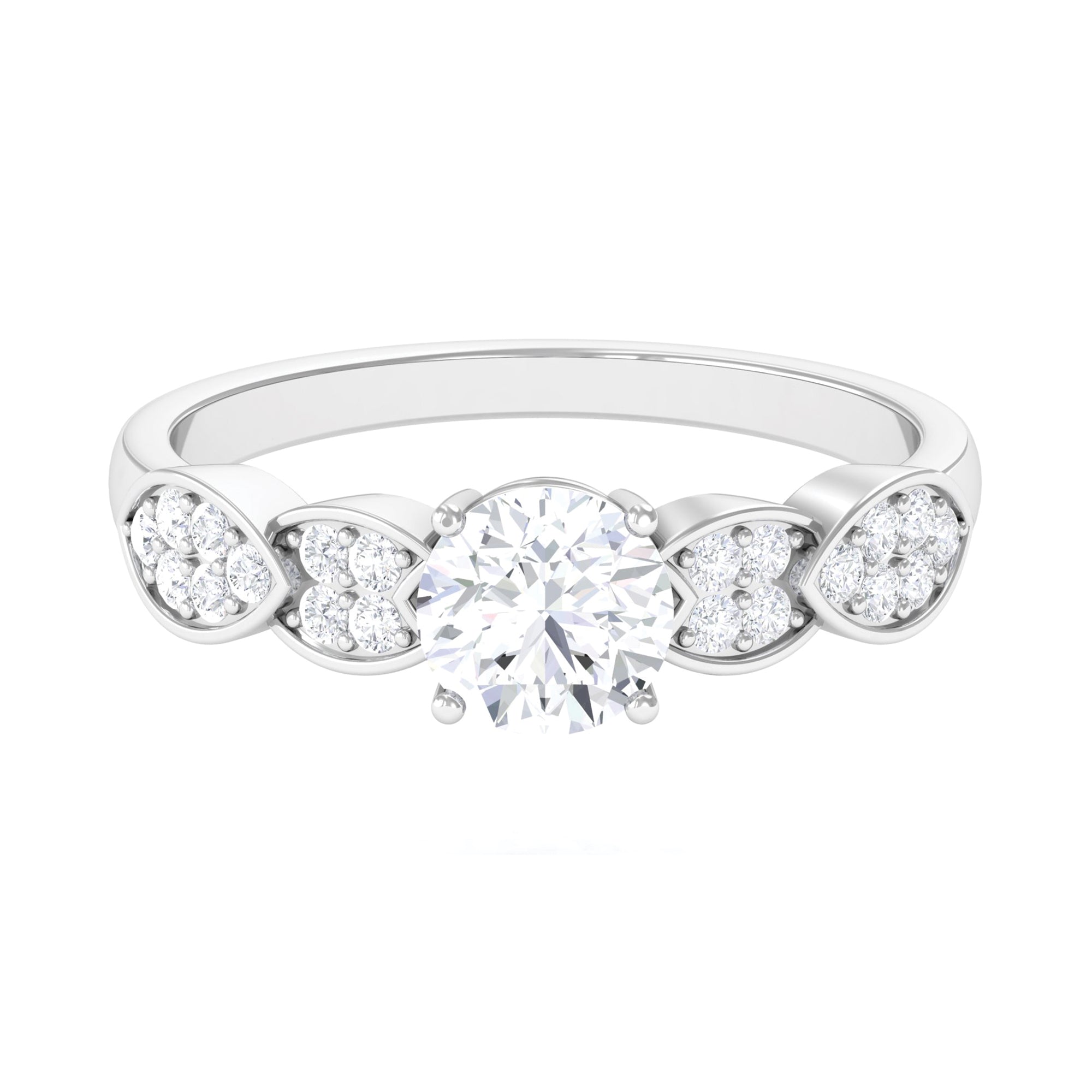 1.50 CT Classic Round Zircon Solitaire Engagement Ring in Gold