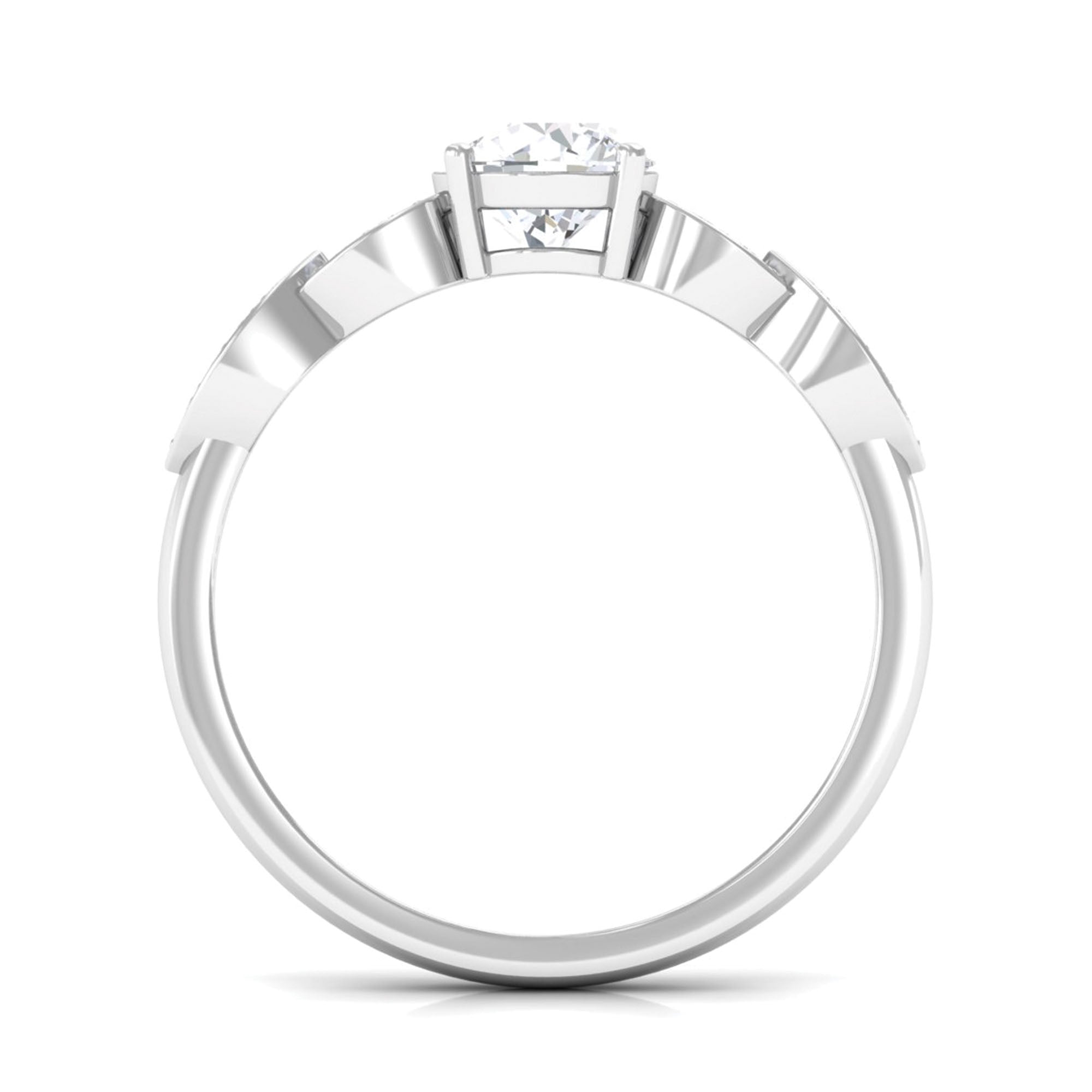 1.50 CT Classic Round Zircon Solitaire Engagement Ring in Gold