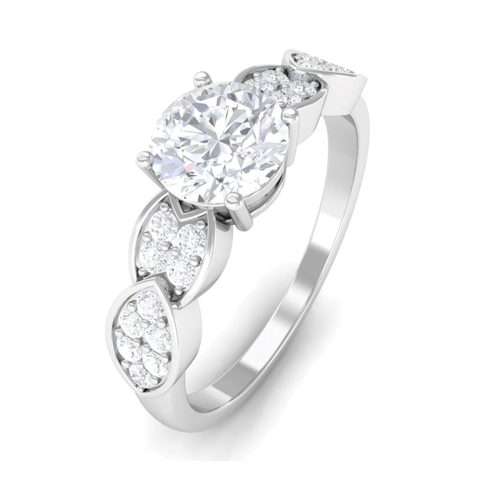 1.50 CT Classic Round Zircon Solitaire Engagement Ring in Gold