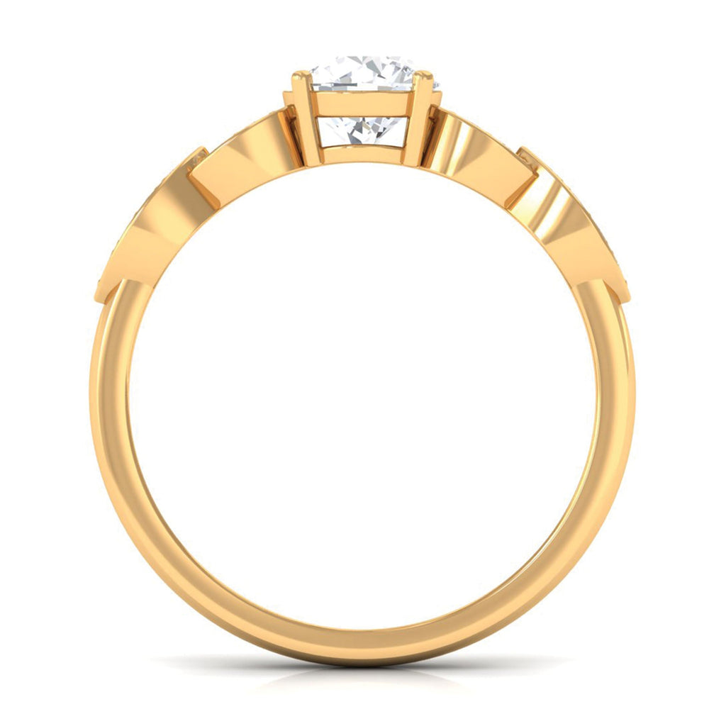 1.50 CT Classic Round Zircon Solitaire Engagement Ring in Gold