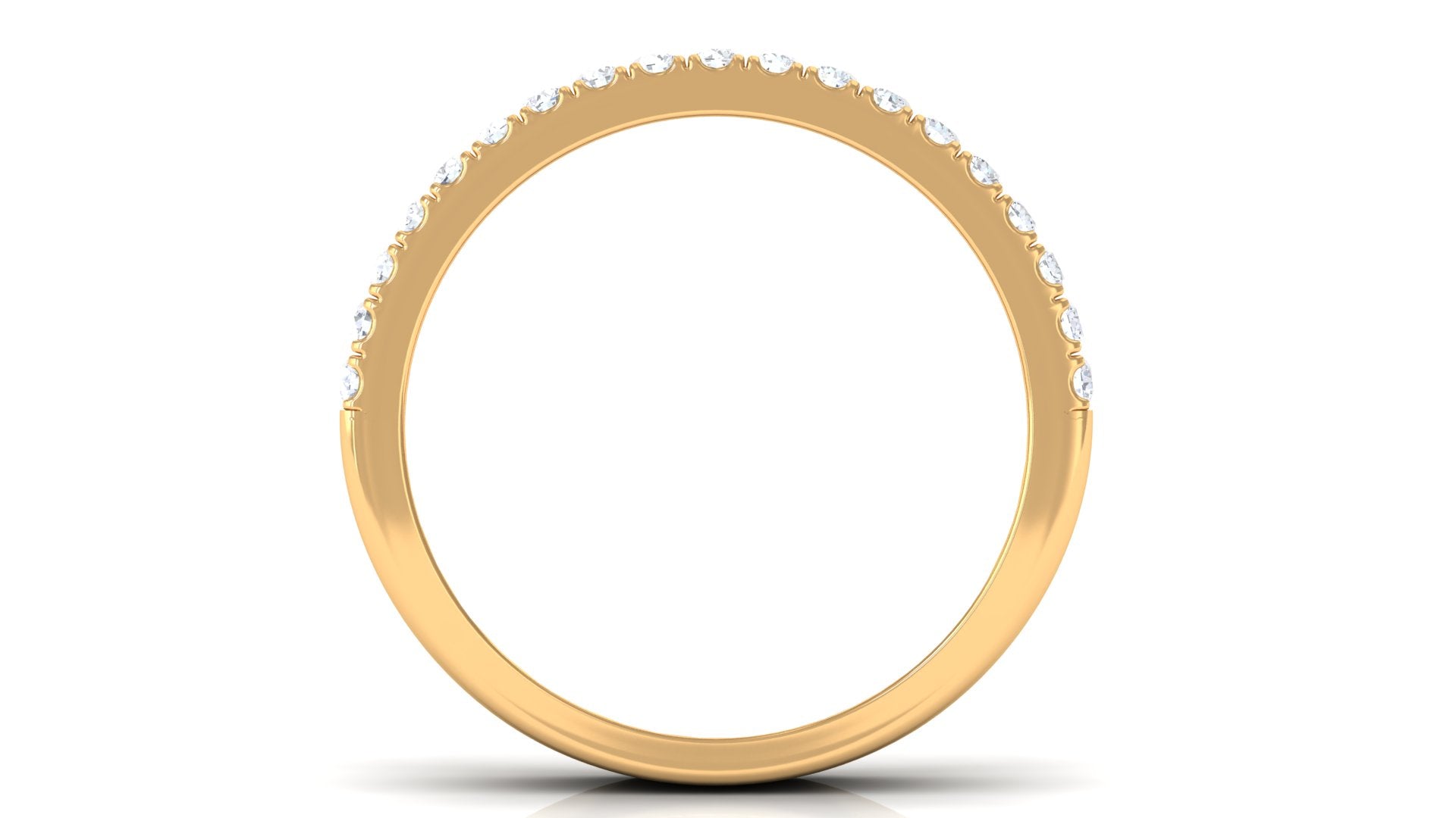 1.50 CT Certified Zircon Semi Eternity Ring in Pave Setting