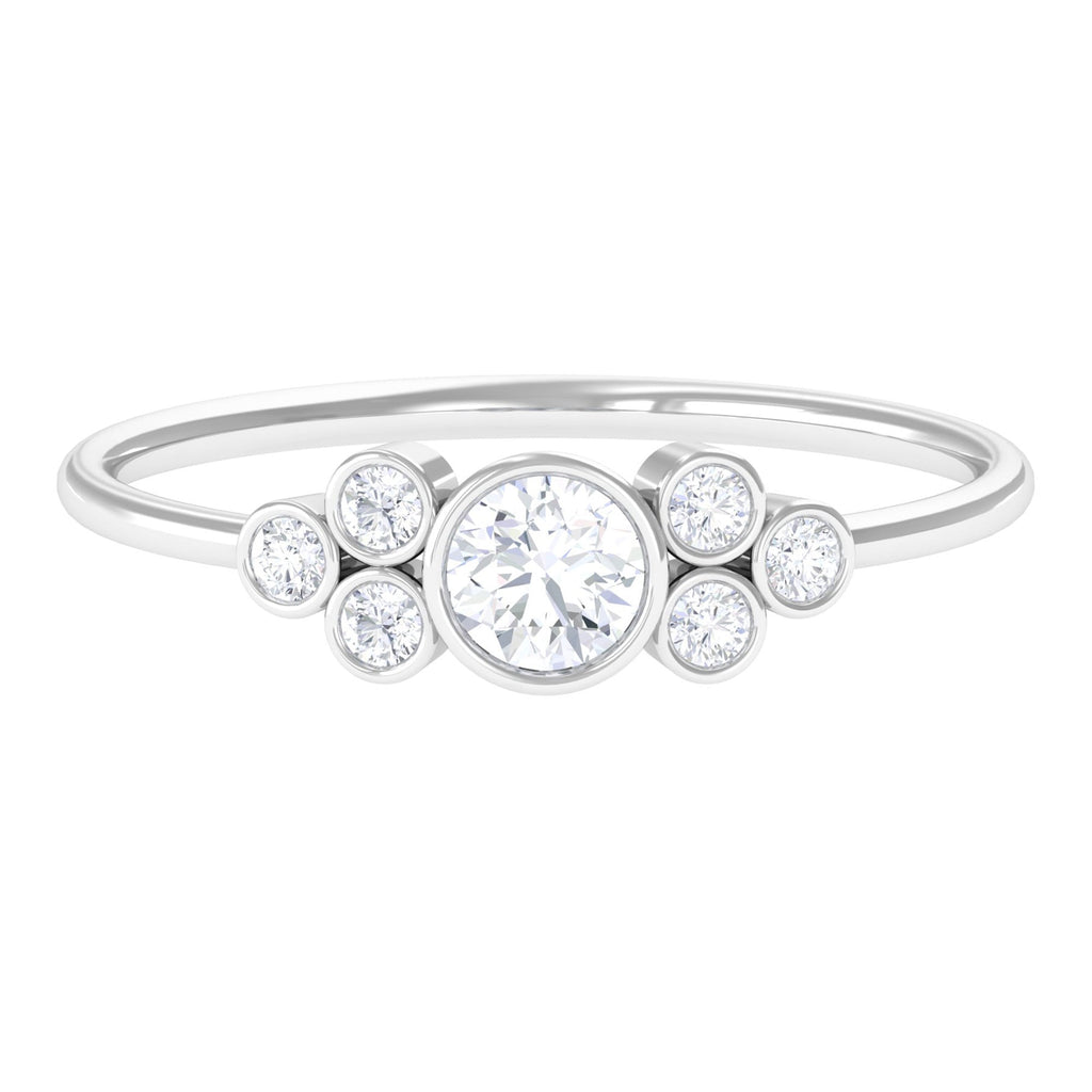 1/2 CT Bezel Set Zircon Cluster Promise Ring in Gold